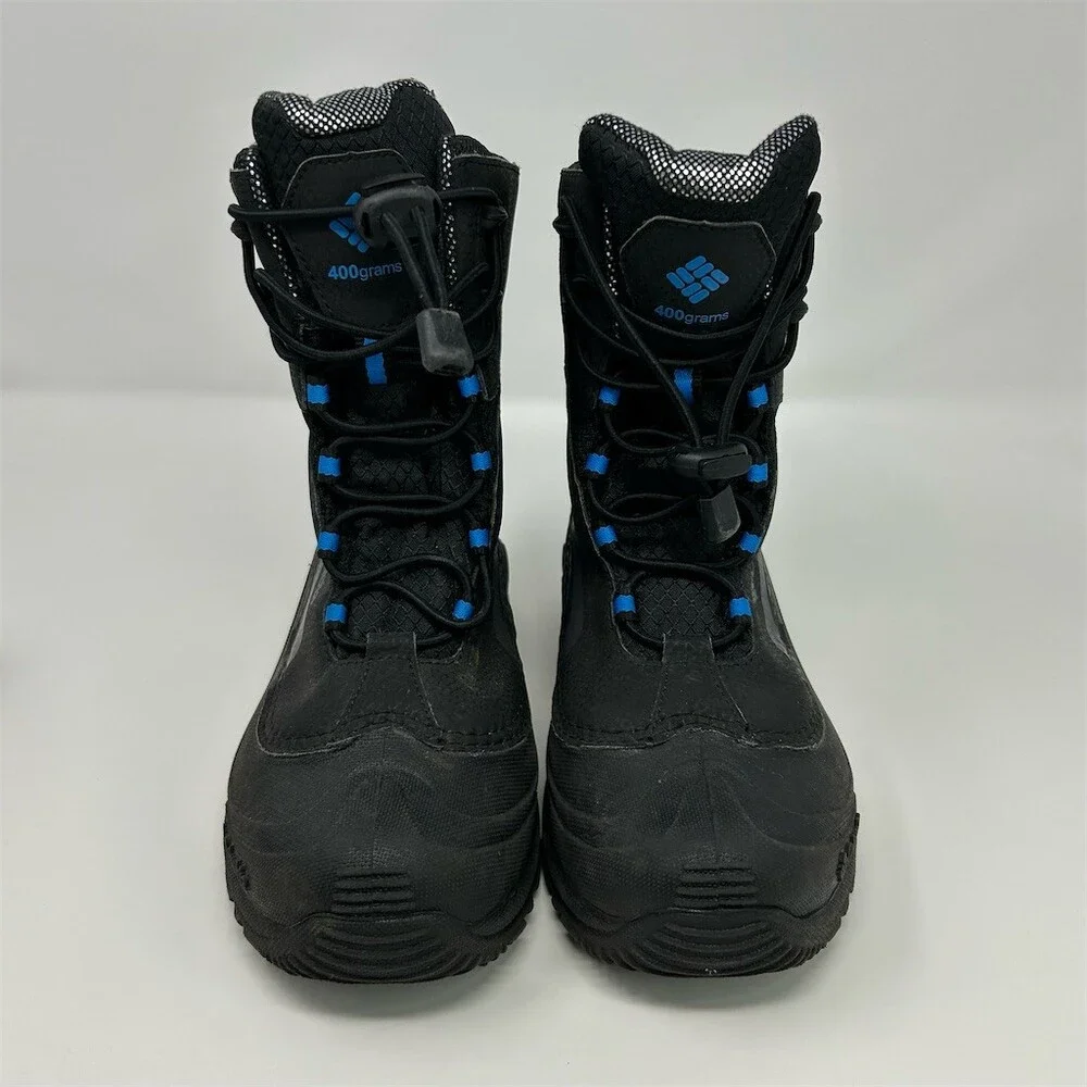 Columbia Bugaboot Plus IV Youth Snow Boots Waterproof Insulated Black/Blue 4